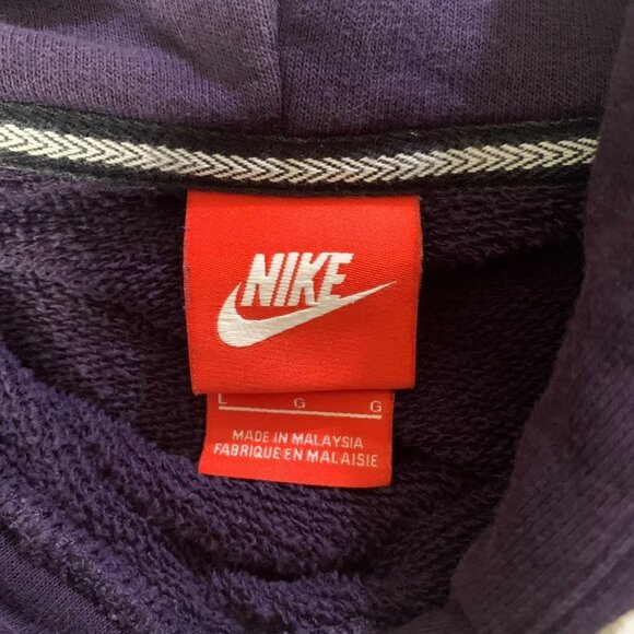 Nike Purple Pullover Hoodie Sweatshirt Spell Out Big Swoosh - Picture 3 of 8
